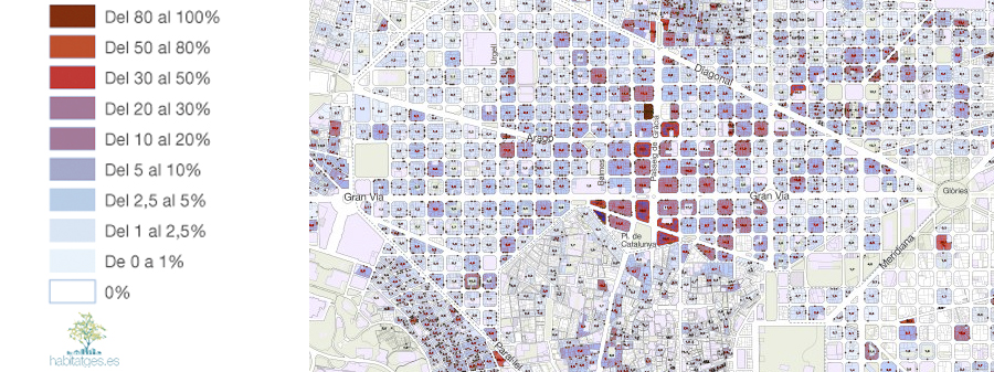 Plano de los apartamentos turísticos de Barcelona